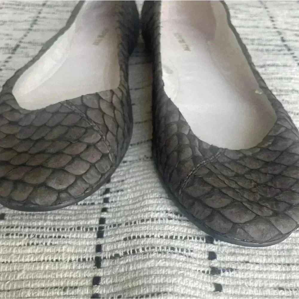 Anthro All Black Label Brown Faux Snake Flats 6.5 Shipped USPS NWOB/TAG - Picture 3 of 8